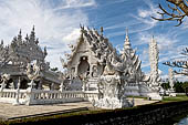 Famous Thailand temple or white temple, Wat Rong Khun,at Chiang Rai province, northern Thailand. 